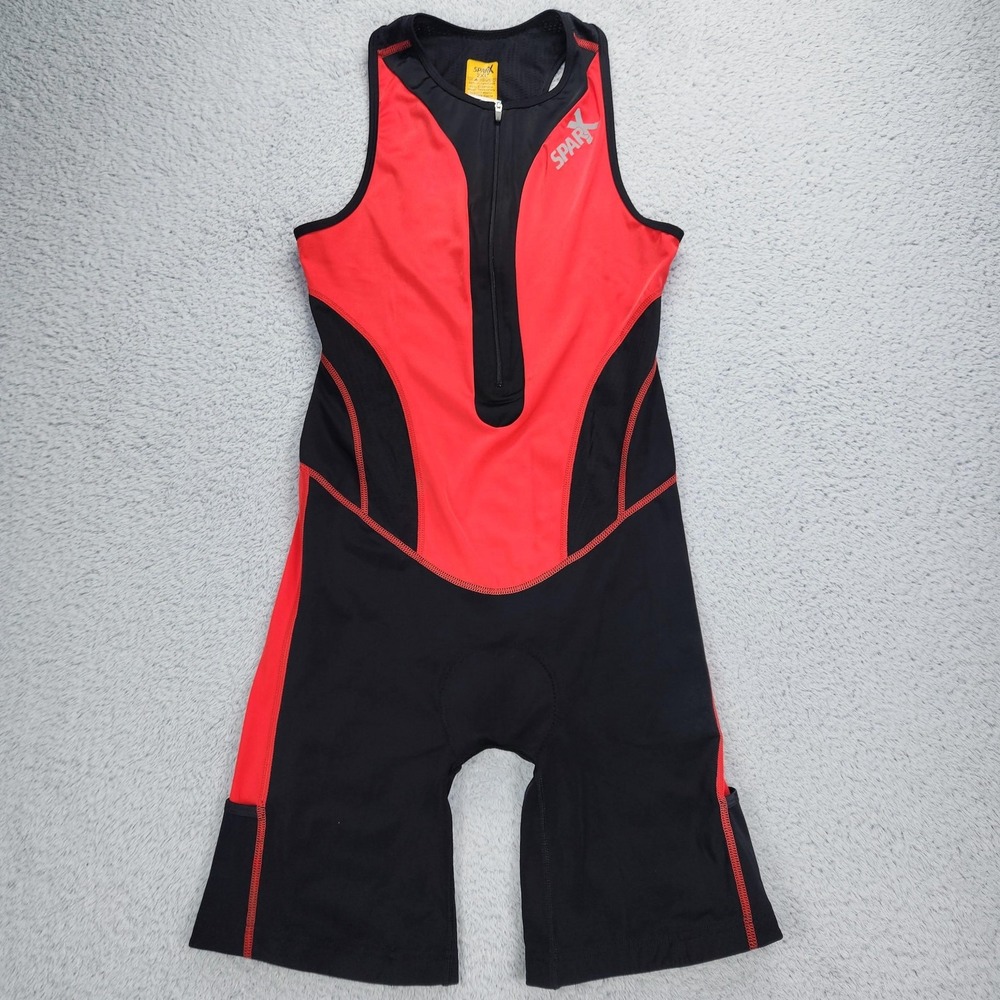 Sparx Sports Biker Suit Mens 2XL Red Black Padded Cycling Triathlon One Piece